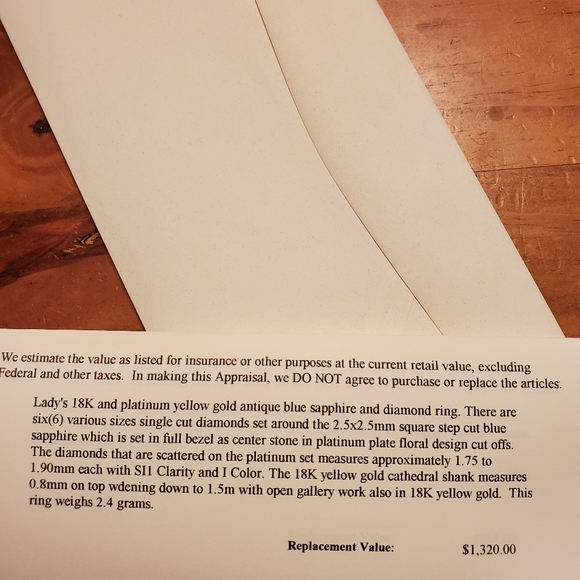 Vintage Sapphire and Diamond Ring - Picture 6 of 6